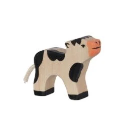 Figurine Holtztiger Veau - Noir Et Blanc