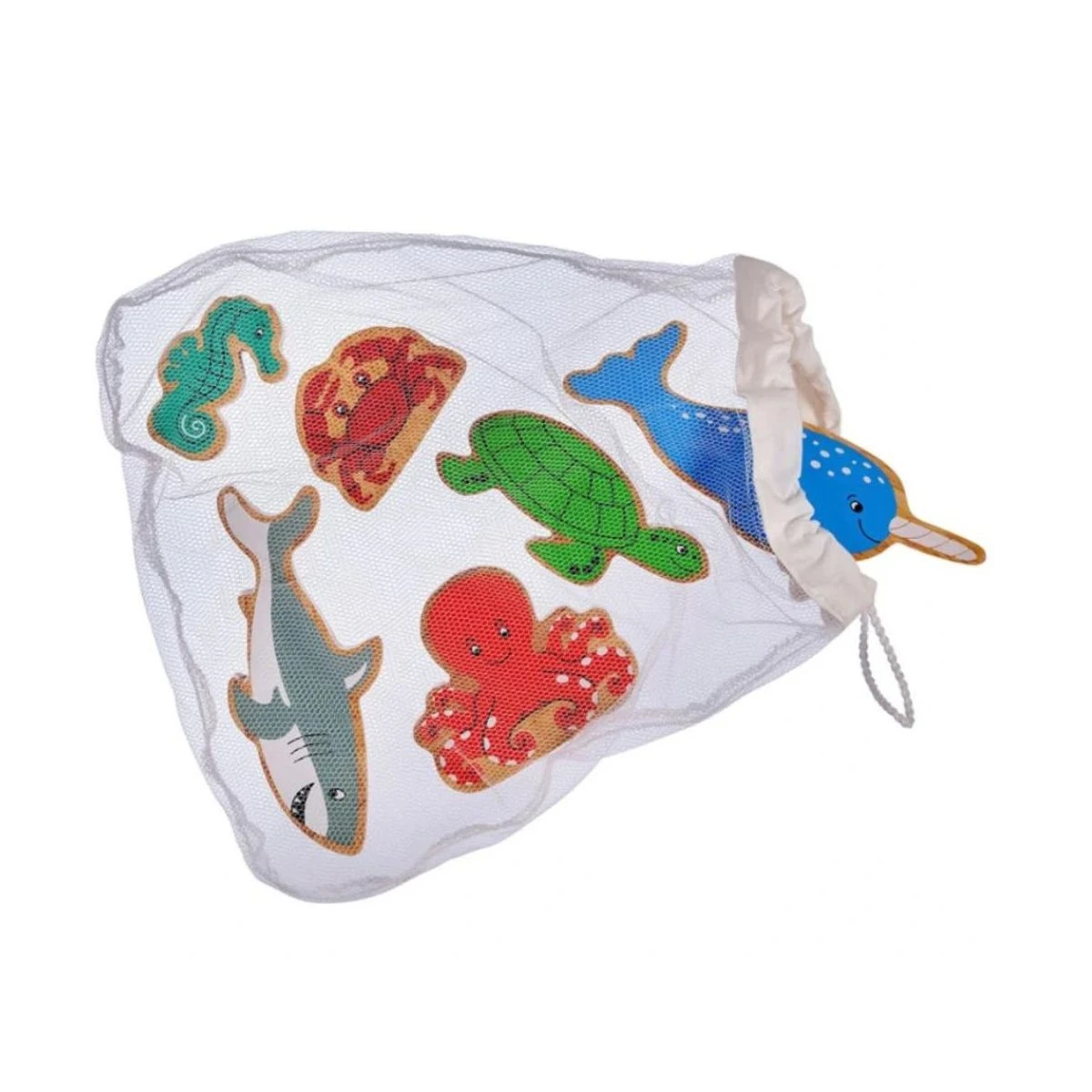 Lot De 6 Figurines En Bois Monde Marin 4 Lot De 6 Figurines En Bois Monde Marin – Image 2