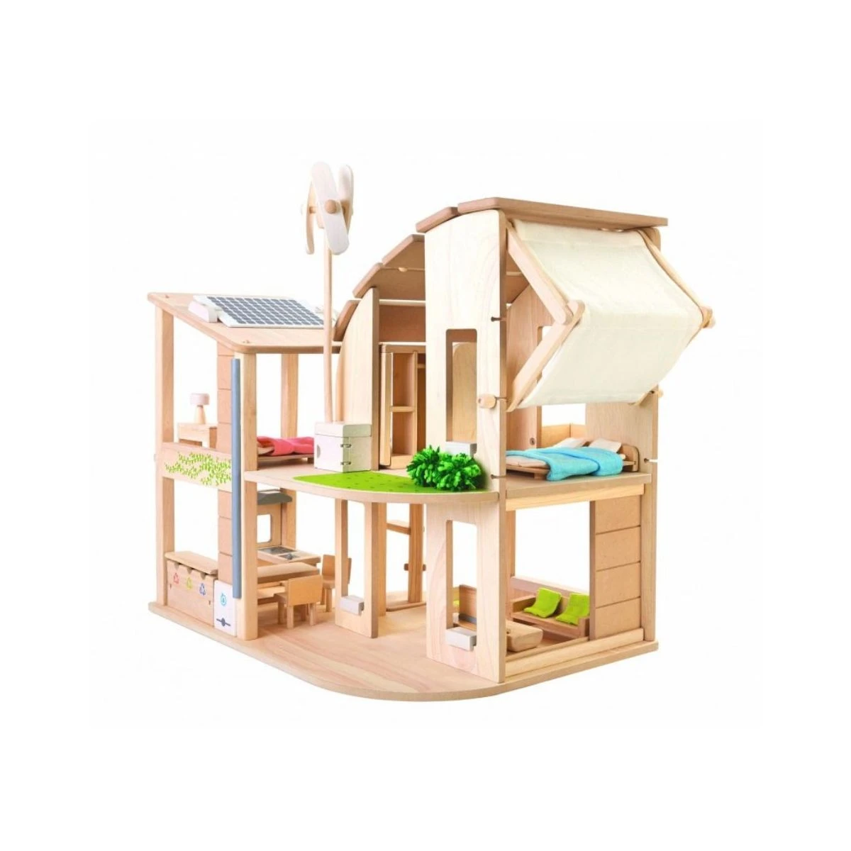 Plan Toys Maison En Bois Miniature - Ecologique Et Meublée 3 Plan Toys Maison En Bois Miniature - Ecologique Et Meublée