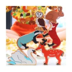 Lot De 6 Figurines En Bois Animaux De La Campagne -Divertissement Jeux Jouets Magasin sachet de 6 figurines en bois animaux de la campagne 2